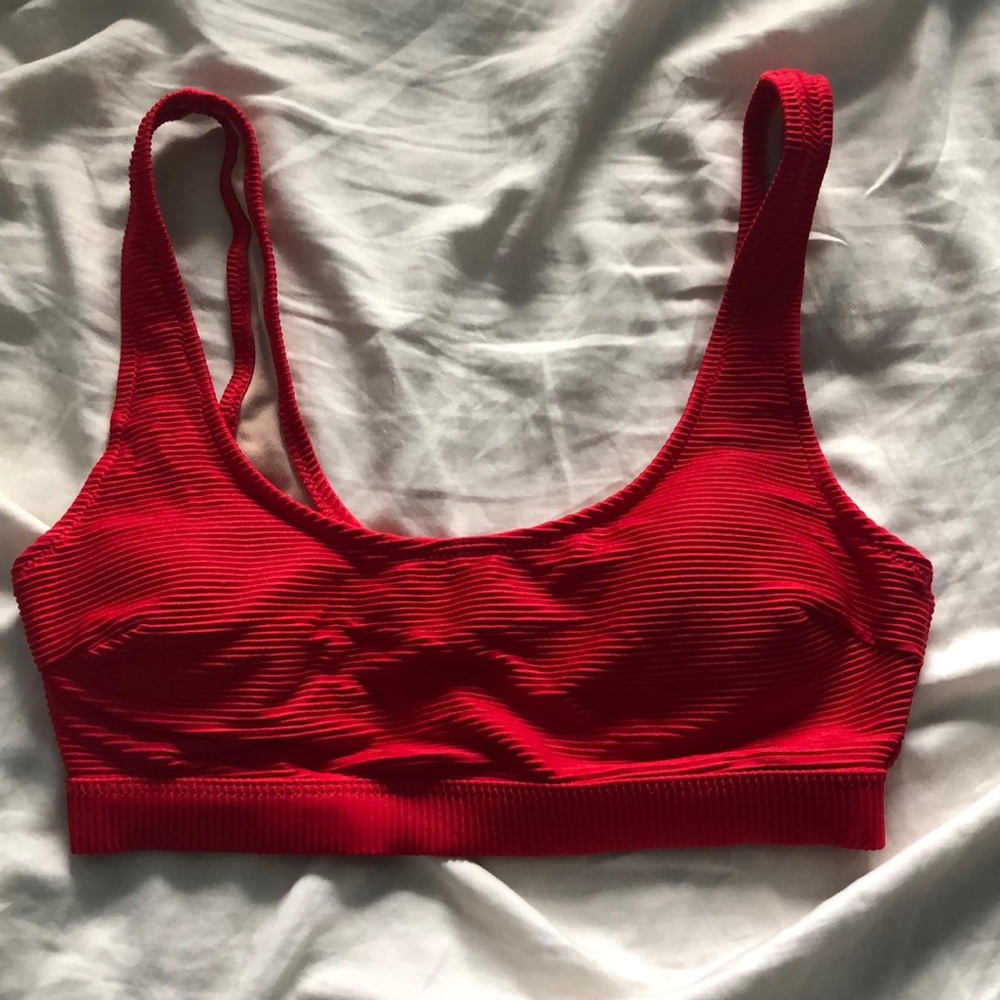 red bikini top